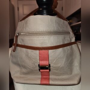 Preowned Rosetti tan and‎ peach crossbody